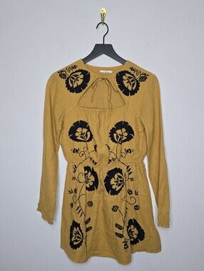 Tularosa Embroidered Linen Blend Dress Size Small